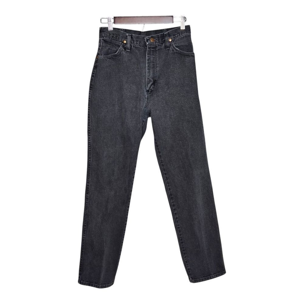 Vintage Wrangler High Waisted Jeans‎ Black Denim Straight Leg USA Size 16x34